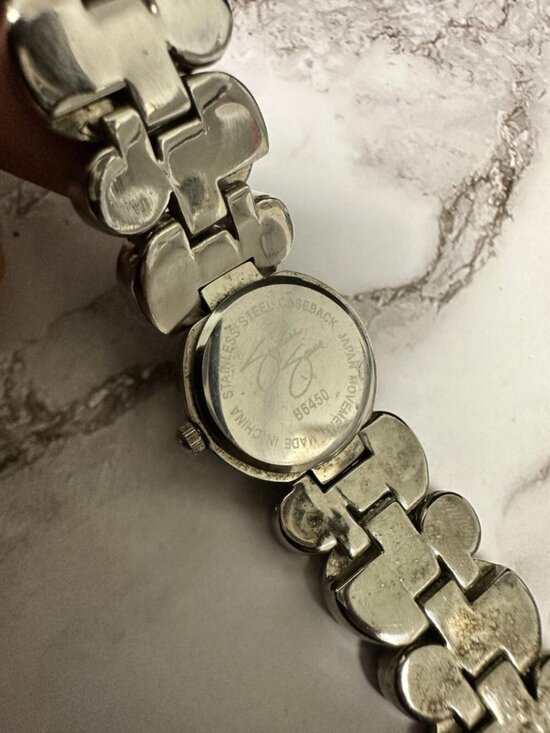 Suzanne Somers Watch Women Silver Tone Blue Rhinestone Bling Band New Battery main image 12